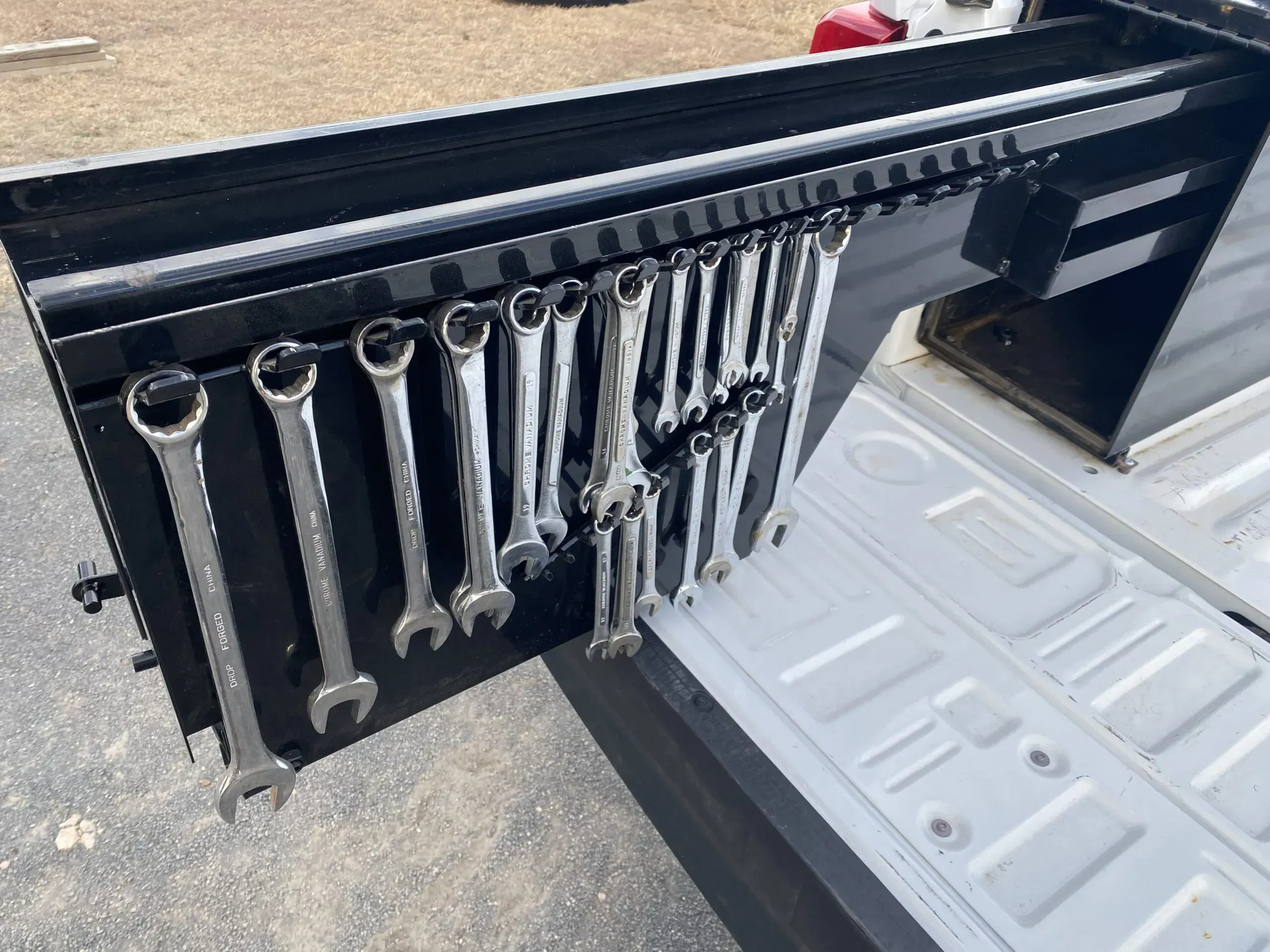Shop-N-Box™ Fleetside Box wrench organizer panel insert with organized tool storage