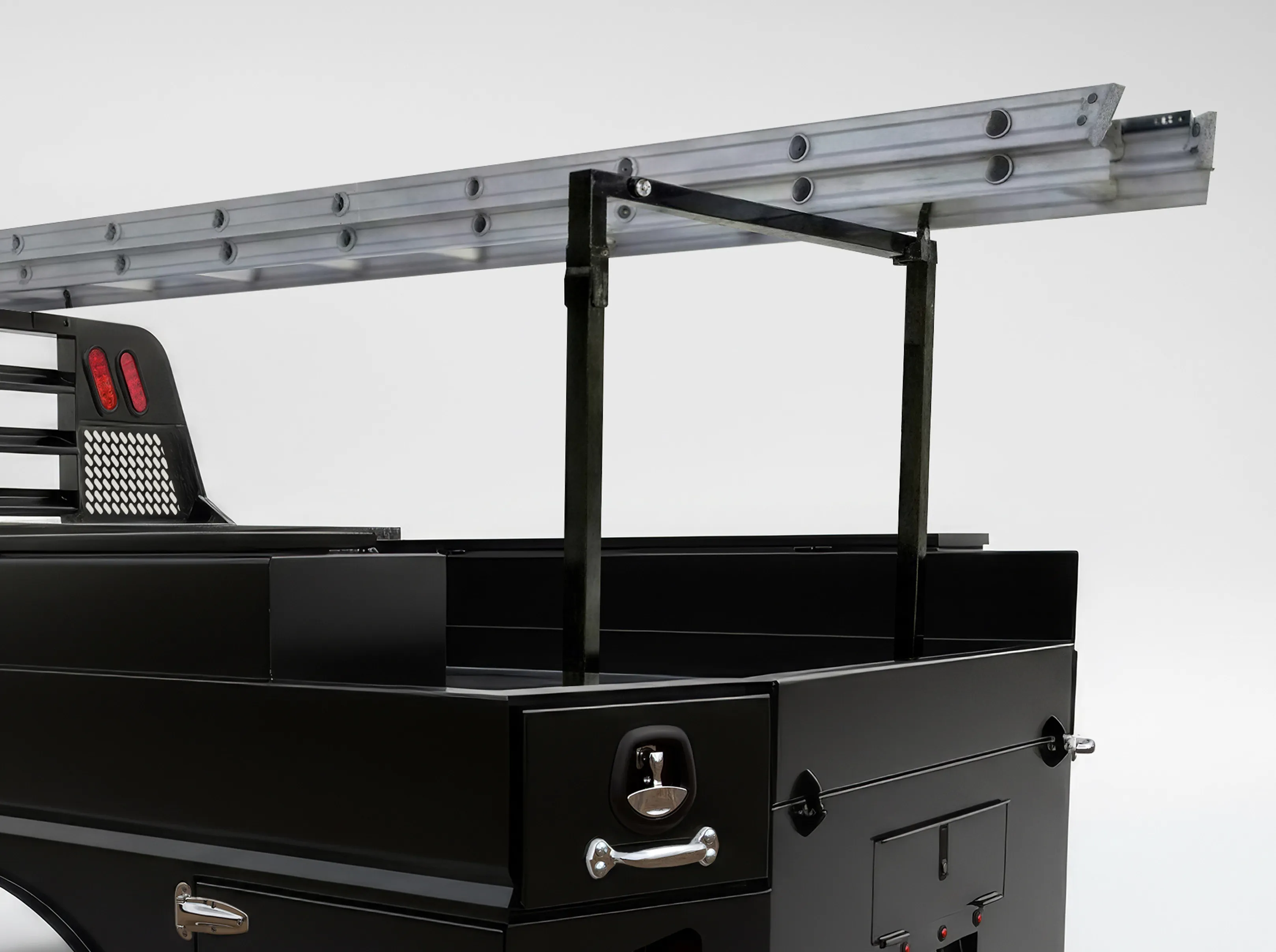 Shop-N-Box™ Legend Bed stow-able ladder rack system for work trucks