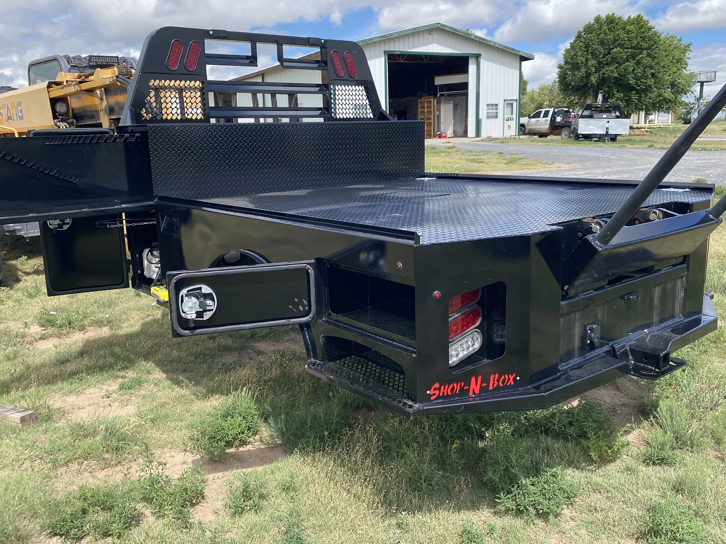 Farm and ranch hay bale hauling truck bed flatbed